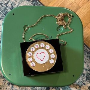 Chic Black and Gold Rotary Phone Handbag